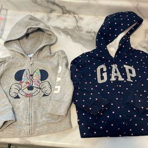 GAP Toddler size 3T Zip Minnie Heart Hoodie (GRAY ONLY)